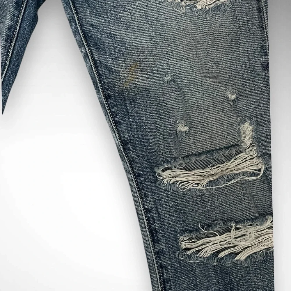 HIDDEN Bailey Slim‎ Fit Boyfriend Medium Wash Distressed Raw Hem Jeans 28 | EUC